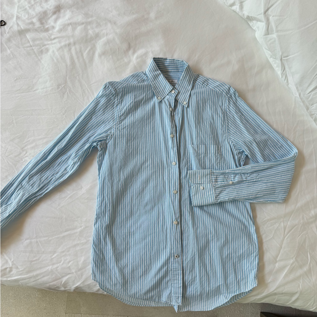 Loro Piana Light Blue Striped Button Down Shirt
